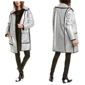 Tory Burch Esme silver and black reversible coat - size 4